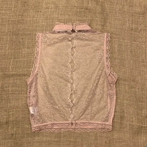 FOREVER 21 Dusty Rose Pink Lace Top, size S - Picture 3 of 6